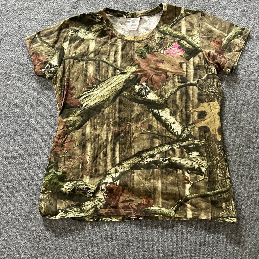 Mossy Oak T-Shirt Womens XL Camo Break-Up Infinity Short Sleeve Hunting Top